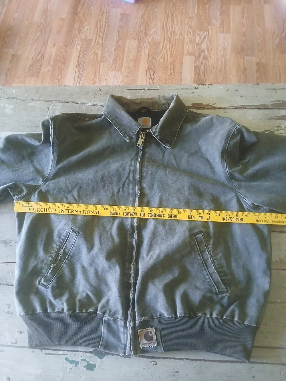 Vtg. Carhartt Men’s J102 Work Jacket 2XL Gray/Moss Distressed